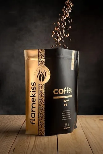 FLAMEKISS ▫️ Café em grão 1 kg - Torrado a lenha em Portugal - Mistura de Arábica e Robusta, suave, sem acidez e com muita espuma - Para máquinas de café superautomáticas e de expresso 6