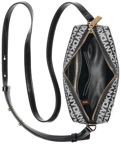 DKNY ▫️ Mala para máquina fotográfica Avril para mulher, logótipo preto e preta 2