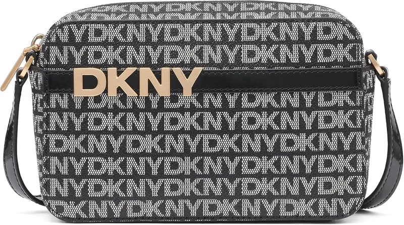 DKNY ▫️ Mala para máquina fotográfica Avril para mulher, logótipo preto e preta