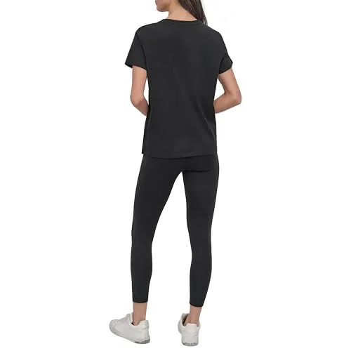 DKNY ▫️ Camisola de gola redonda com padrão gráfico em contornos e strass sobrepostos para mulher 3