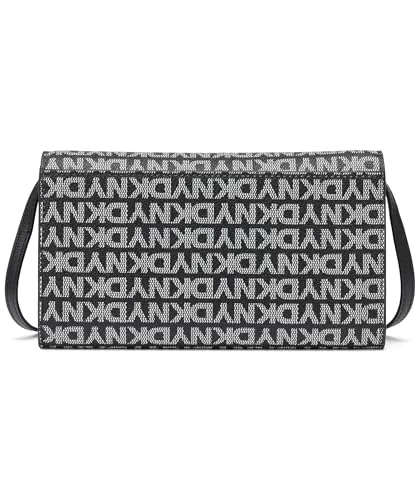 DKNY ▫️ Bryant Ave - Mala a tiracolo para mulher, com logótipo, preta e preta 4