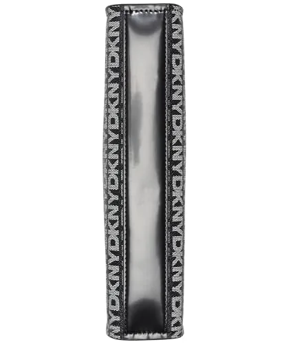 DKNY ▫️ Mala de ombro Avril Top Zip, mala de ombro para mulher, logótipo preto e preta 4