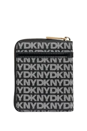 DKNY ▫️ Carteira Avril Small Zip Alrededor para Mulher, com logótipo em preto e preto, tamanho pequeno 2