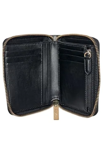 DKNY ▫️ Carteira Avril Small Zip Alrededor para Mulher, com logótipo em preto e preto, tamanho pequeno 5