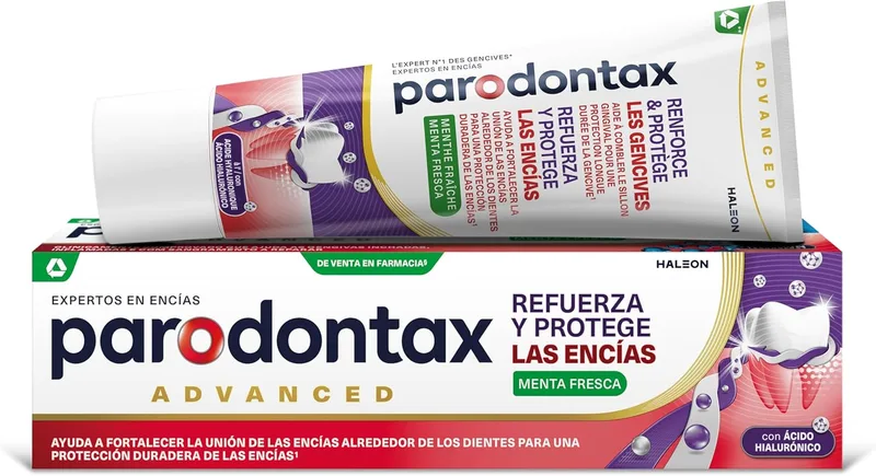 Parodontax ▫️ Pasta de dentes com ácido hialurónico, refresca e protege as gengivas, sabor a menta fresca, 75 ml