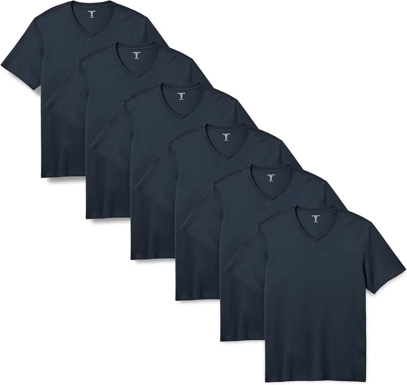Amazon Essentials ▫️ T-Shirt de manga curta com gola redonda para homem 6 unidades