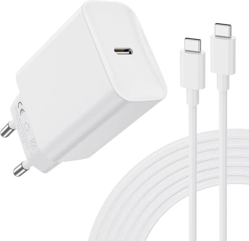 DEESOOCO ▫️ Carregador USB-C de 30 W para iPhone 17, 16, 15/17, 16, 15 Pro/17, 16, 15 Pro Max/17 Air/16, 15 Plus/iPad Pro/iPad Air, Samsung Galaxy, Carregador Rápido, Adaptador de Tomada Rápida com Cabo de 2 m
