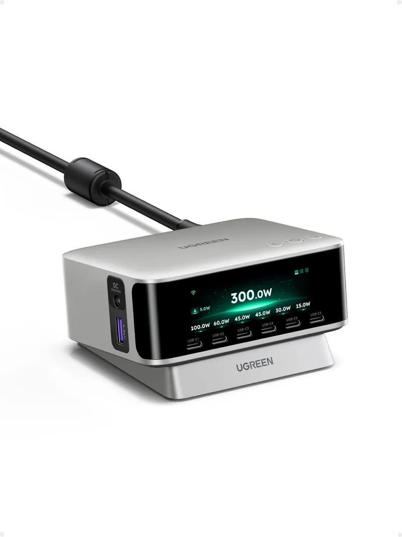UGREEN ▫️ Nexode Pro 300 W Carregador USB-C com carregamento rápido, ecrã TFT e PD 3.1