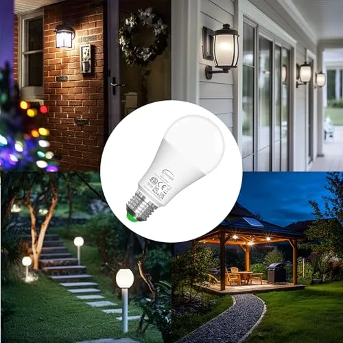ChangM ▫️ Lâmpada com sensor crepuscular, lâmpada LED E27, branco neutro, 2 unidades 3
