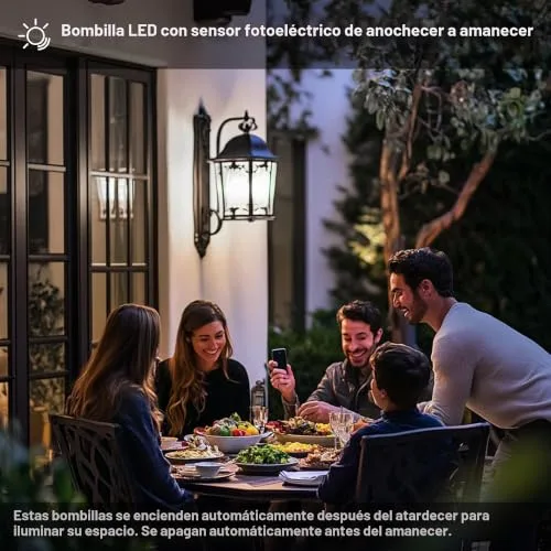 ChangM ▫️ Lâmpada com sensor crepuscular, lâmpada LED E27, branco neutro, 2 unidades 5