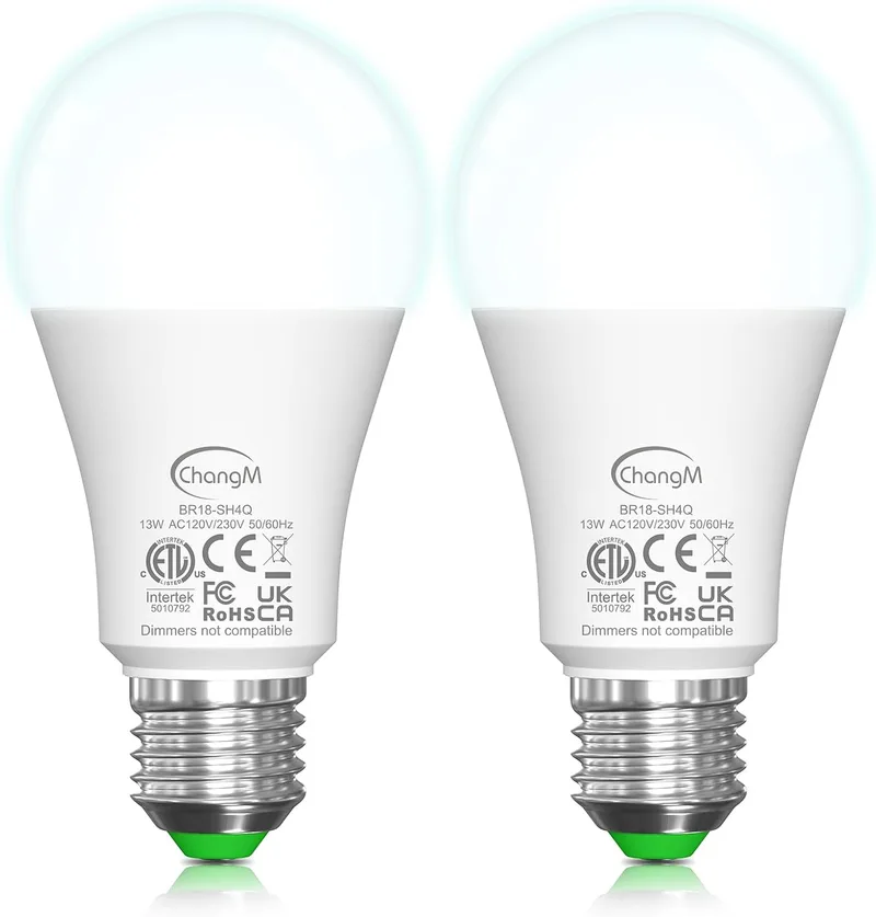 ChangM ▫️ Lâmpada com sensor crepuscular, lâmpada LED E27, branco neutro, 2 unidades