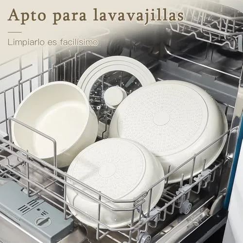GiPP ▫️ Conjunto de frigideiras e panelas com revestimento cerâmico antiaderente - Conjunto de 15 peças com pegas amovíveis, sem substâncias tóxicas, adequado para placas de indução, forno e máquina de lavar louça 3