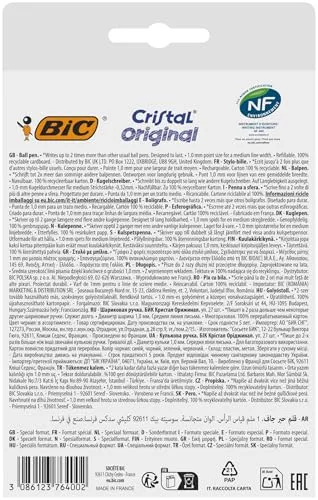 BIC ▫️ Canetas esferográficas Cristal Original de ponta média (1,00 mm) - Tintas em cores variadas, caixa de edição especial com 27 unidades 2