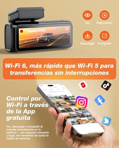 iZEEKER ▫️ 4K Dashcam Frontal e Traseira, Dashcam para carro com Wi-Fi 6 e cartão de 32 GB, Câmara de carro 4K+1080P, Ecrã de 2,99", Aplicação, Visão noturna, Sensor G, Gravação em loop, Monitor de Estacionamento 24 horas 4