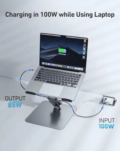 BENFEI ▫️ Suporte para portátil com docking station USB-C 7 em 1, HDMI 4K a 60 Hz, ranhura para cartões SD e Micro SD, carregamento rápido de 100 W, 10 Gbps com 1 porta USB-C 3.2 e 2 portas USB-A 3.2. Compatível com MacBook Pro/Air, iPad Pro e XPS 5