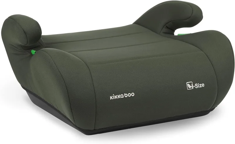 kikka boo ▫️ KikkaBoo i-UP Elevador de criança para automóvel, i-Size, 125-150 cm, Grupo 3 de cadeiras auto, de 7 a 12 anos, de 22 a 36 kg, Elevador de automóvel, Instalação fácil com cinto de segurança, Verde militar