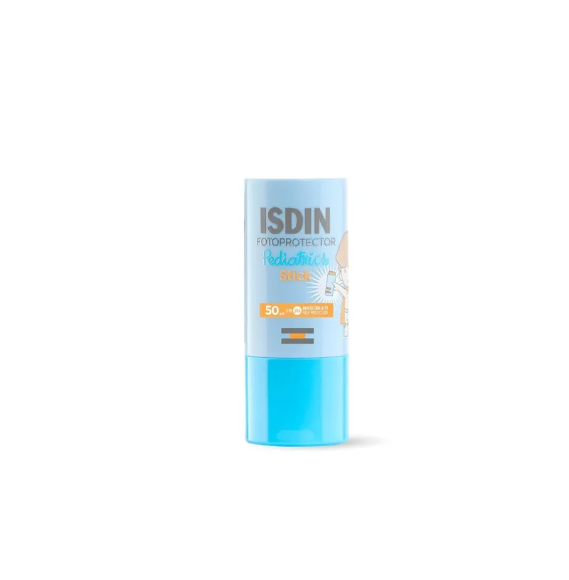 ISDIN Paediatrics Stick SPF 50 Stick Protetor para Crianças e Bebés, Alta Proteção para as Zonas Mais Sensíveis e Expostas, 20 g