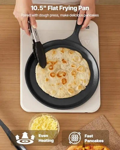 VEVOR ▫️ Prensa para tortilhas em ferro fundido de 200 mm, resistente, com pega e 100 folhas de papel vegetal, para massa de tacos e tortilhas de farinha, 250 x 200 x 120 mm, Fácil de usar, cinzenta 4