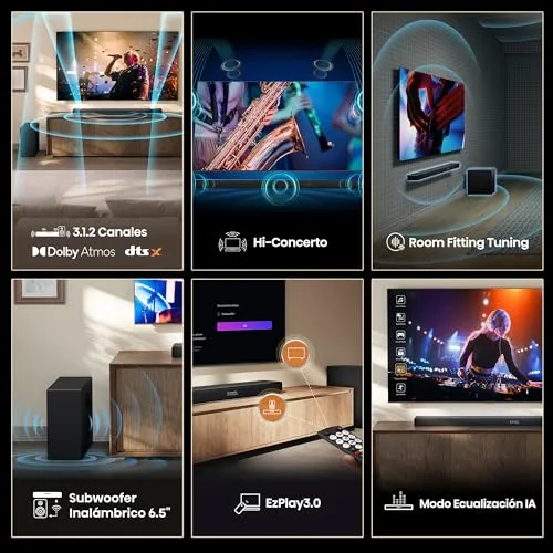 Hisense ▫️ AX3120Q - Barra de som 3.1.2, 440 W, modo de equalização com IA, subwoofer sem fios de 6,5", Dolby Atmos, DTS:X, Hi-Concerto, EzPlay 3.0 4