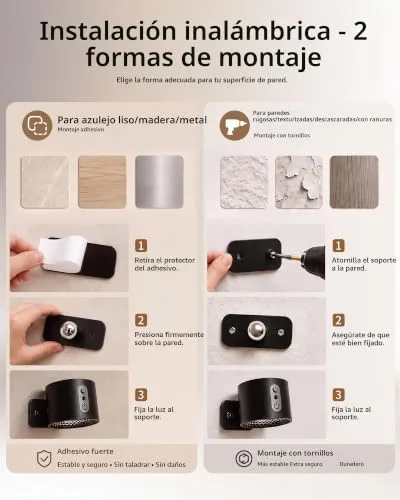 LuminexDesigns ▫️ Conjunto de 2 Candeeiros de Parede LED RGB Recarregáveis AURI WL01 4