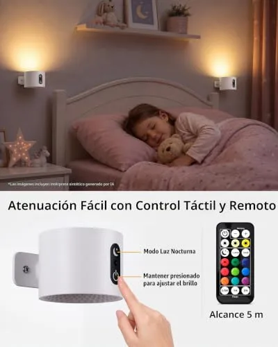 LuminexDesigns ▫️ Candeeiros de parede LED RGB recarregáveis com comando à distância 3