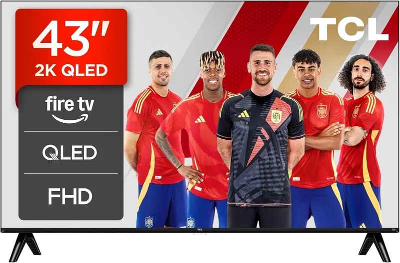 TCL ▫️ 43SF560 Televisor de 43 polegadas QLED Full HD, Smart TV com Fire TV, Controlo por voz com Alexa, HDR10, Dolby Audio, DTS Virtual:X, AirPlay 2, Sem moldura