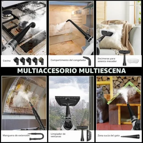 GalhanEhe ▫️ Vaporeta para limpeza doméstica e 14 acessórios, 1050 W, sem produtos químicos 4