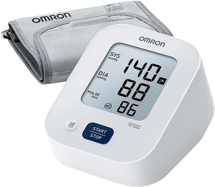 OMRON ▫️ X2 Essential - Aparelho de medição da tensão arterial de braço automático - Com indicador de hipertensão e deteção de batimentos cardíacos irregulares - Memória para até 30 leituras - Validado clinicamente - 5 anos de garantia - 22-32 cm - 22-32 cm
