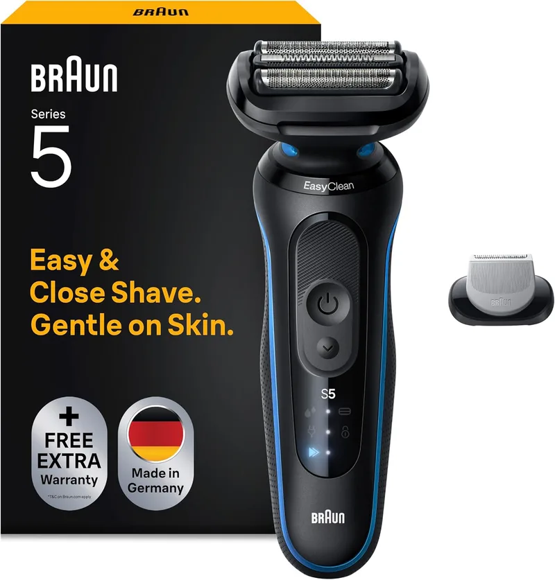 Braun ▫️ Series 5 Máquina de barbear elétrica para homem, 52-B1600S, azul