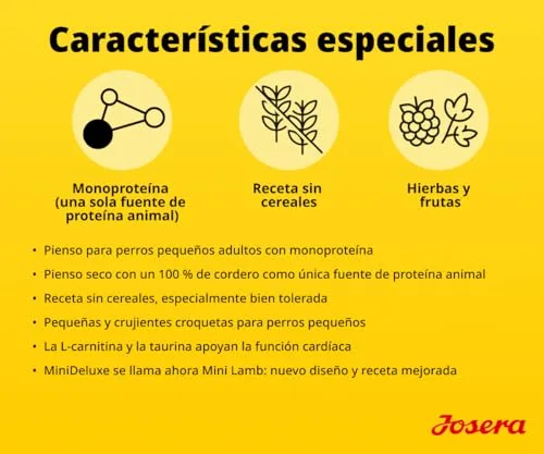 Josera ▫️ Mini Adult Cordeiro (1 x 3 kg) | Ração seca de primeira qualidade para cães adultos de raças pequenas | com batata-doce, ervas e frutas | Croquetas pequenas | Muito digestível | sem cereais 5