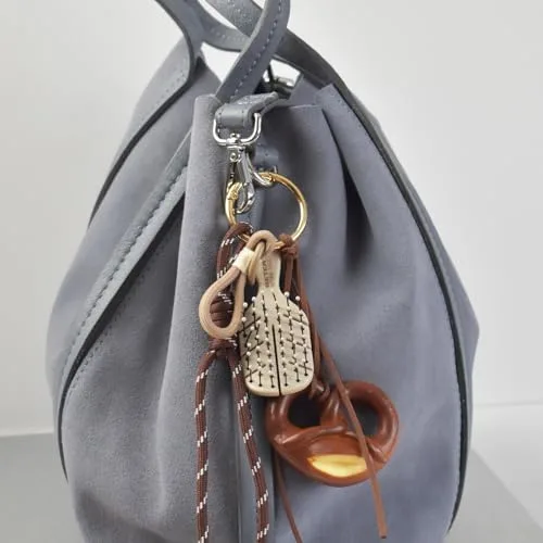 Beter ▫️ Conjunto de 3 enfeites para a escova Natural Fiber, formato XSS, inclui uma corrente para pendurar na mala, mochila ou calças, fabricado com materiais naturais, desembaraça suavemente, 3 cores 2
