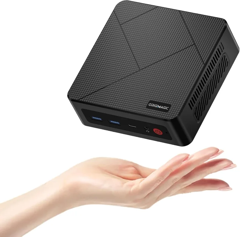 origimagic ▫️ C4 Air Mini PC para jogos leves com Ryzen 5 3500U (superior ao N150, até 3,7 GHz), 8 GB DDR4/256 GB SSD, mini-computador com suporte para três ecrãs/pré-instalado com Windows 11 Pro/Wi-Fi 5/Bluetooth 5.0/Ethernet dupla, PC para escritório/jogos/uso doméstico