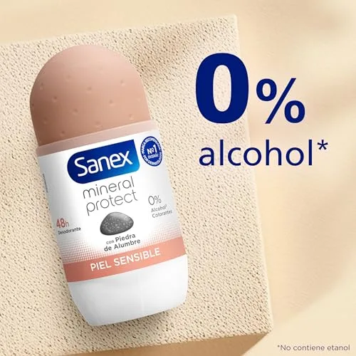 Sanex ▫️ Mineral Protect, Desodorizante Roll-On para Pele Sensível, Embalagem de 6 x 50 ml 2