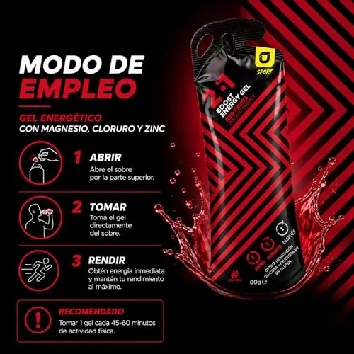 RECUPERAT-ION ▫️ EMBALAGEM DE 6 Géis Energéticos com Magnésio + Glicose + Eletrólitos e Zinco para Desportistas de Ciclismo, Corrida e Cãibras Musculares - Sabor a Frutos Vermelhos, Sem Glúten - Saqueta Adequada para Veganos | RECUPERAÇÃO 3