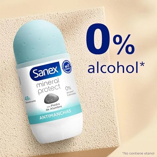 Sanex ▫️ Mineral Protect, Desodorizante Roll-On Antimanchas, Embalagem de 6 x 50 ml 4