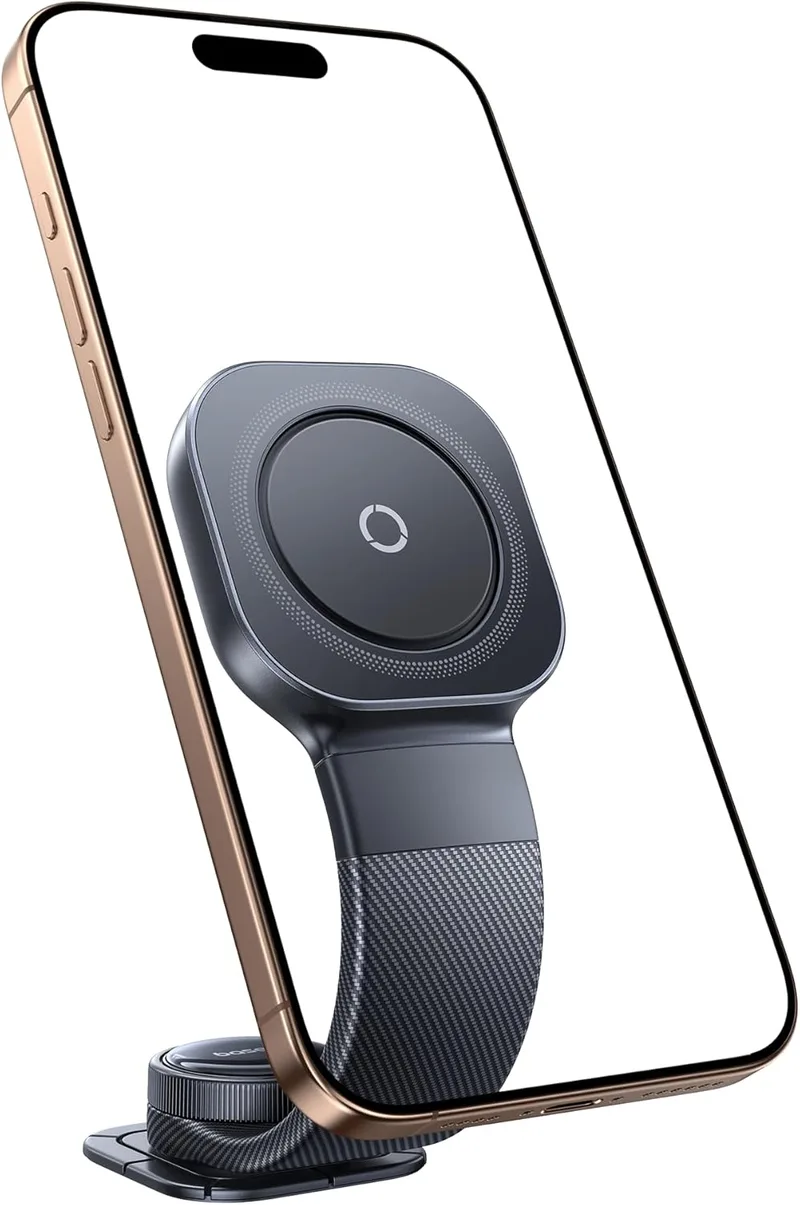 Baseus ▫️ C03 Suporte magnético para telemóvel para automóvel, suporte para telemóvel ajustável a 360° Magsafe, memória de liga flexível, suporte universal para automóvel para iPhone Samsung