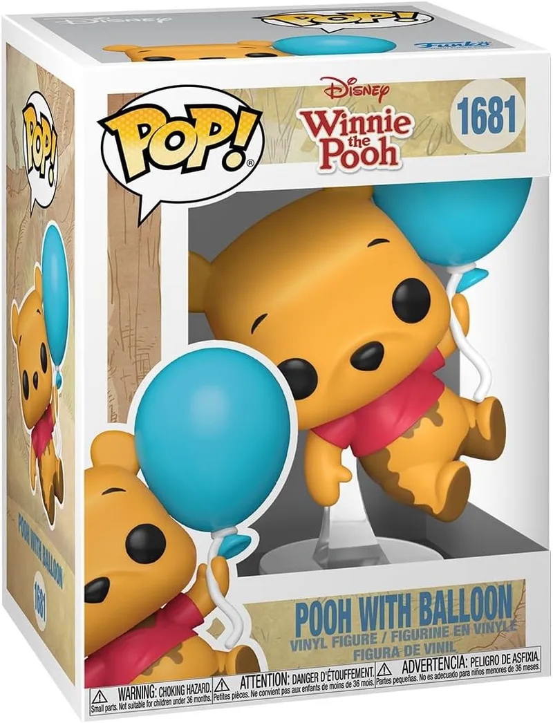 Funko ▫️ Pop! Disney: Winnie The Pooh - Pooh com balão - Figura de vinil colecionável - Ideia para presente - Mercadoria oficial - Brinquedos para adultos e crianças - Fãs de desenhos animados/animações