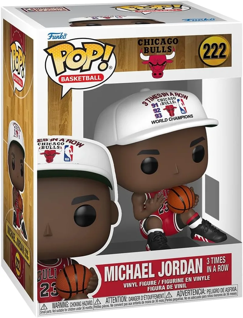 Funko ▫️ POP! NBA: Bulls - Michael Jordan (3 vezes consecutivas)