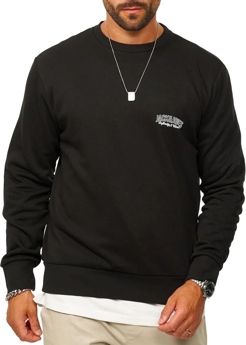 JACK & JONES ▫️ Camisola de gola redonda para homem, de corte regular