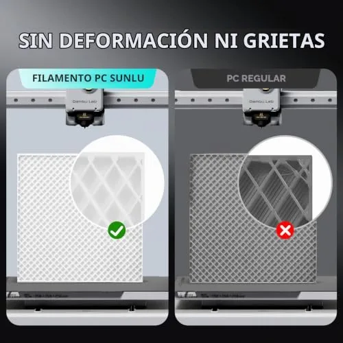 SUNLU ▫️ PC Filamento 1 kg, filamento de policarbonato de 1,75 mm para impressora 3D, bobina reutilizável para altas temperaturas, resistente ao impacto e robusta, branco natural 5