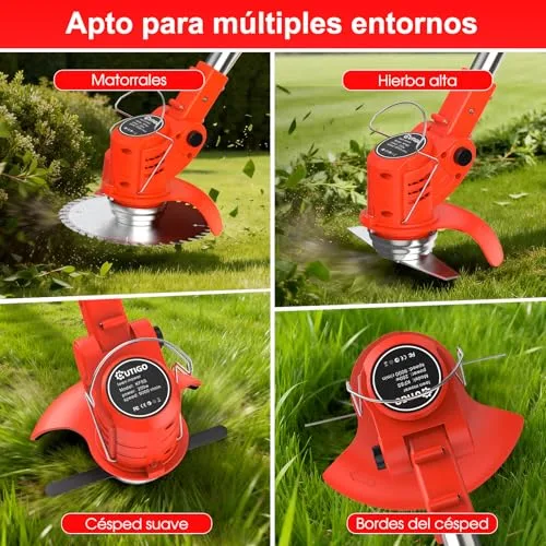 OUTIGO ▫️ Cortador de relva sem fios a bateria, com 4 tipos de acessórios de corte, 2 baterias de 21 V, dobrável e ajustável, para jardim e terraço. 6