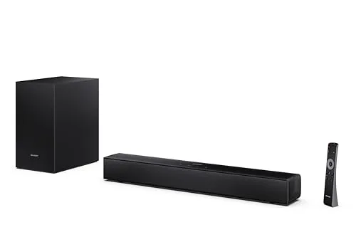 Sharp ▫️ Barra de som para TV HT-SBW121, compatível com Roku TV, 240 W, subwoofer sem fios, Bluetooth 5.3, HDMI ARC, USB, ótica, AUX, 2.1, preta 3