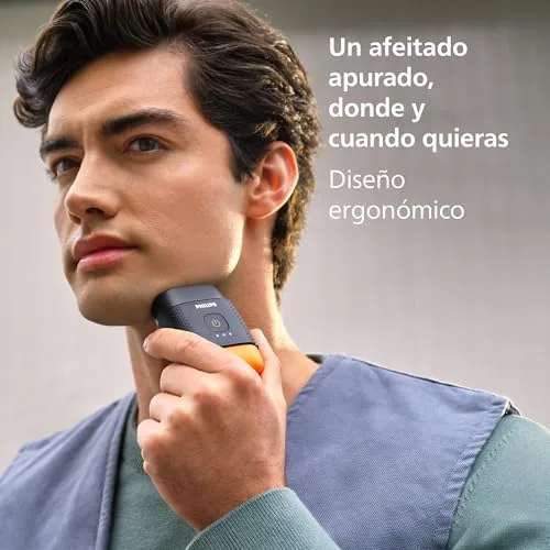 PHILIPS ▫️ Série 500: Máquina de barbear elétrica compacta, sistema «Levanta e Corta», lâminas SteelPrecision, cabeças flutuantes 3D, barbear a seco e a húmido, estojo e bloqueio para viagem, tampa magnética, S595/05 2