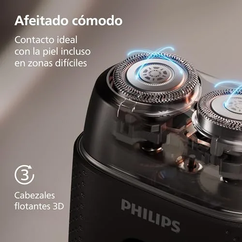 PHILIPS ▫️ Série 500: Máquina de barbear elétrica compacta, sistema «Levanta e Corta», lâminas SteelPrecision, cabeças flutuantes 3D, barbear a seco e a húmido, estojo e bloqueio para viagem, tampa magnética, S595/05 4