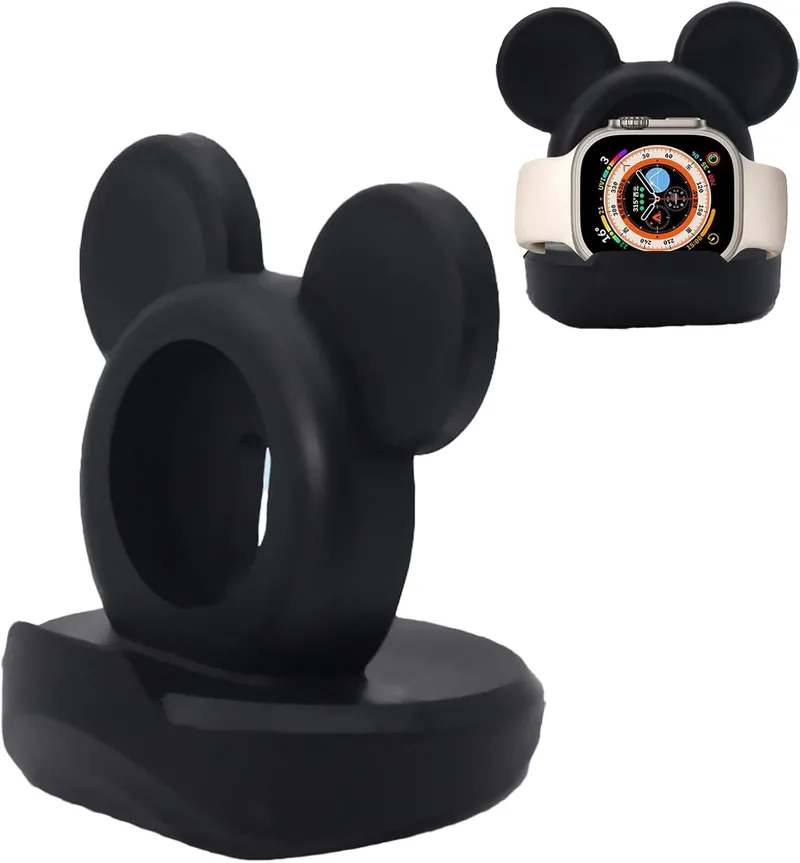Leeneen ▫️ Suporte de carregamento para Apple Watch, suporte de carregamento de silicone compatível com Apple Watch Series Ultra2/Ultra/10/9/8/SE2/7/6/SE/5/4/3/3/2/1 base de carregamento agradável para iWatch, suporte de carregamento para Apple Watch Series Ultra2/Ultra/10/9/8/SE2/7/6/SE/5/4/3/2/1.