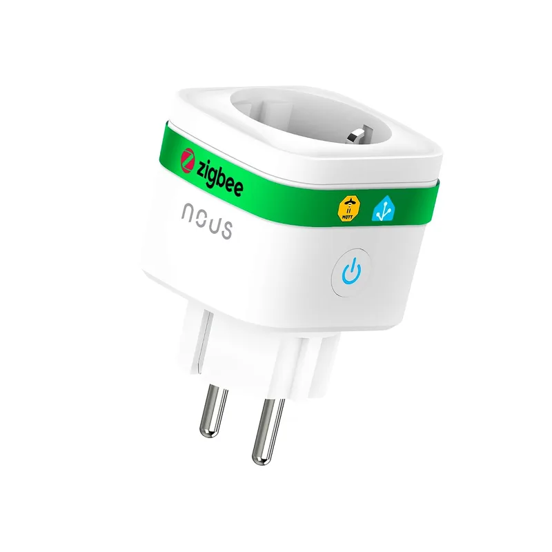 NOUS ▫️ A7Z Tomada Inteligente ZigBee com Monitorização de Energia, 16 A, aplicação e controlo por voz, temporizador e horários, compatível com Alexa, Google Home, Home Assistant e Tuya; requer um hub ZigBee
