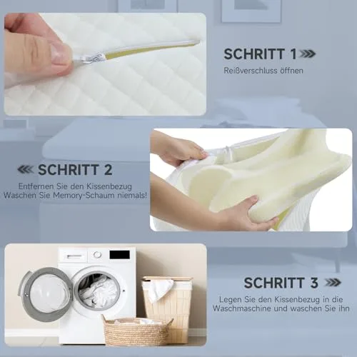 Z-hom ▫️ Almofada cervical e para o pescoço confortável e ergonómica, almofada ergonómica para dormir de lado, de barriga para cima e de barriga para baixo, (39 * 60 * 10/12 cm) 7