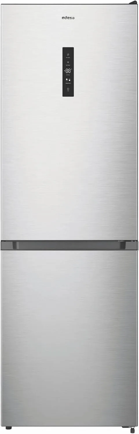 EDESA ▫️ EFC-1834 NF EX Frigorífico Combi No Frost, 304 L, Classe E, Acabamento em aço inoxidável, Controlo eletrónico, Luz LED, Portas reversíveis
