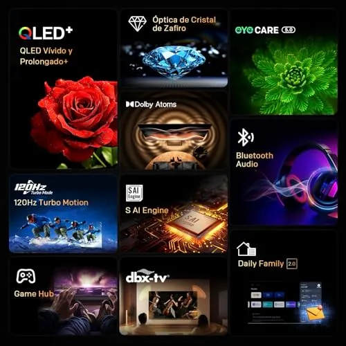 Metz ▫️ 55" MQF7500Z QLED 4K Smart TV, QLED 5.ª geração, HDR10+, Dolby Vision e Atmos, Modo 120 Hz, MEMC, Game Hub, AI TV, Screen Cast, Proteção ocular, Assistência visual (2025) 2
