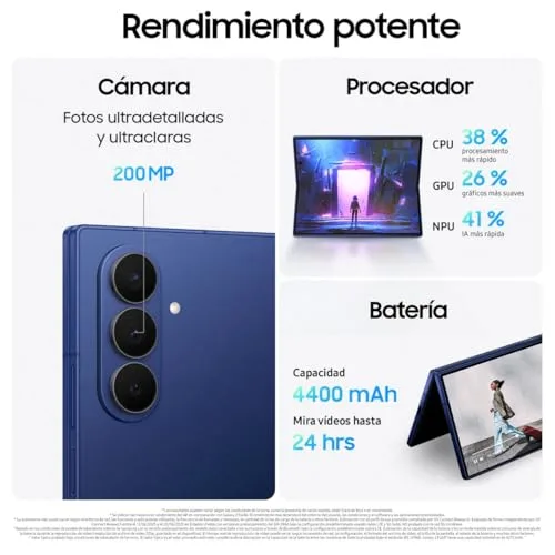 Samsung ▫️ Galaxy Z Fold7 256 GB - Galaxy AI, leve e dobrável, ecrã grande, câmara de 200 MP, 12 GB de memória, preto escuro, garantia do fabricante de 3 anos + 1 ano extra (versão espanhola) 5